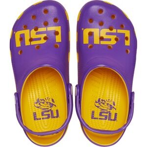 New CROCS LSU Tigers (Size M7 / W9) Purple Yellow Classic College Clogs #775